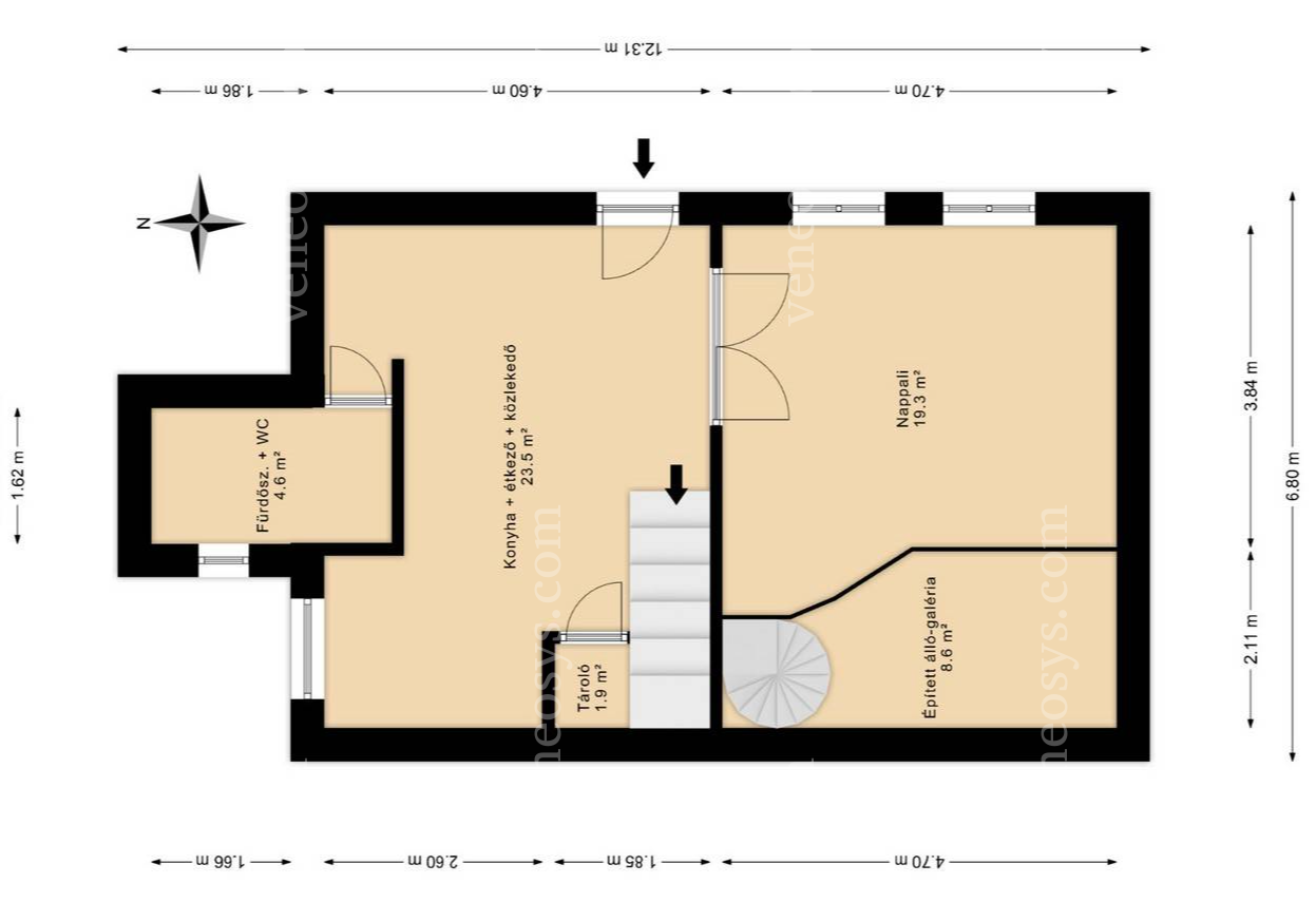 Dwupoziomowe mieszkanie w IX. dzielnicy Budapesztu